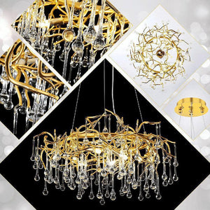 Doris Crystal Round Branch Chandelier 23.5"D Gold - view 7