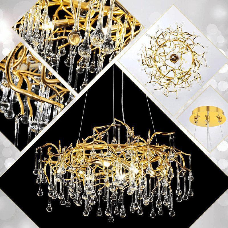 Doris Crystal Round Branch Chandelier 23.5"D Gold - view 7