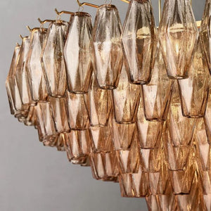 Galaxy Smoke Glass Tiered Round Chandelier 47" - view 6