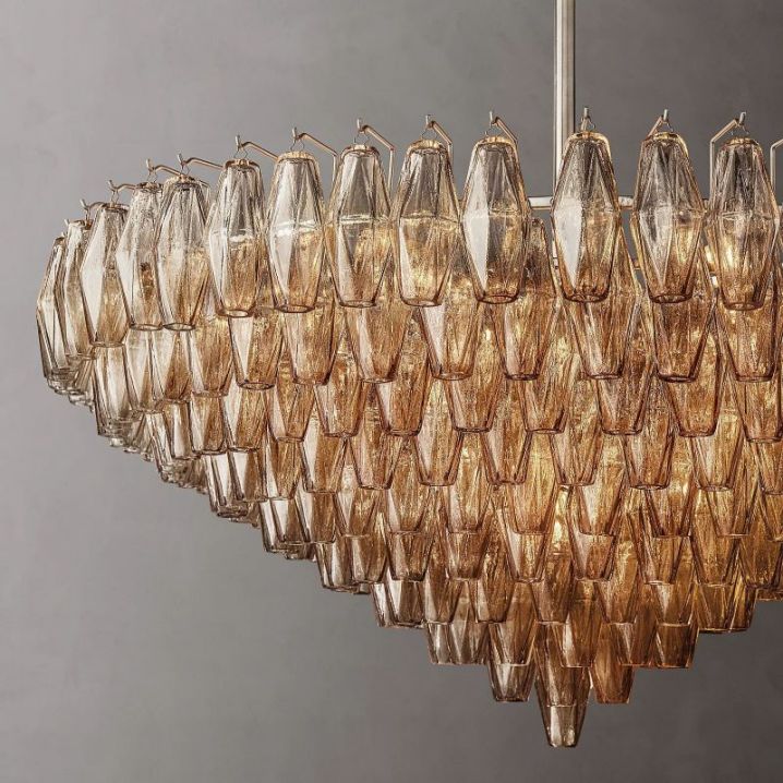 Galaxy Smoke Glass Tiered Round Chandelier 47" - view 8