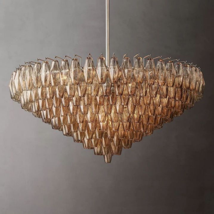 Galaxy Smoke Glass Tiered Round Chandelier 47" - view 3