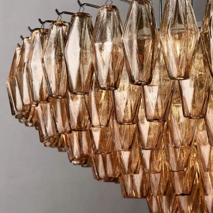 Galaxy Smoke Glass Tiered Round Chandelier 47" - view 7