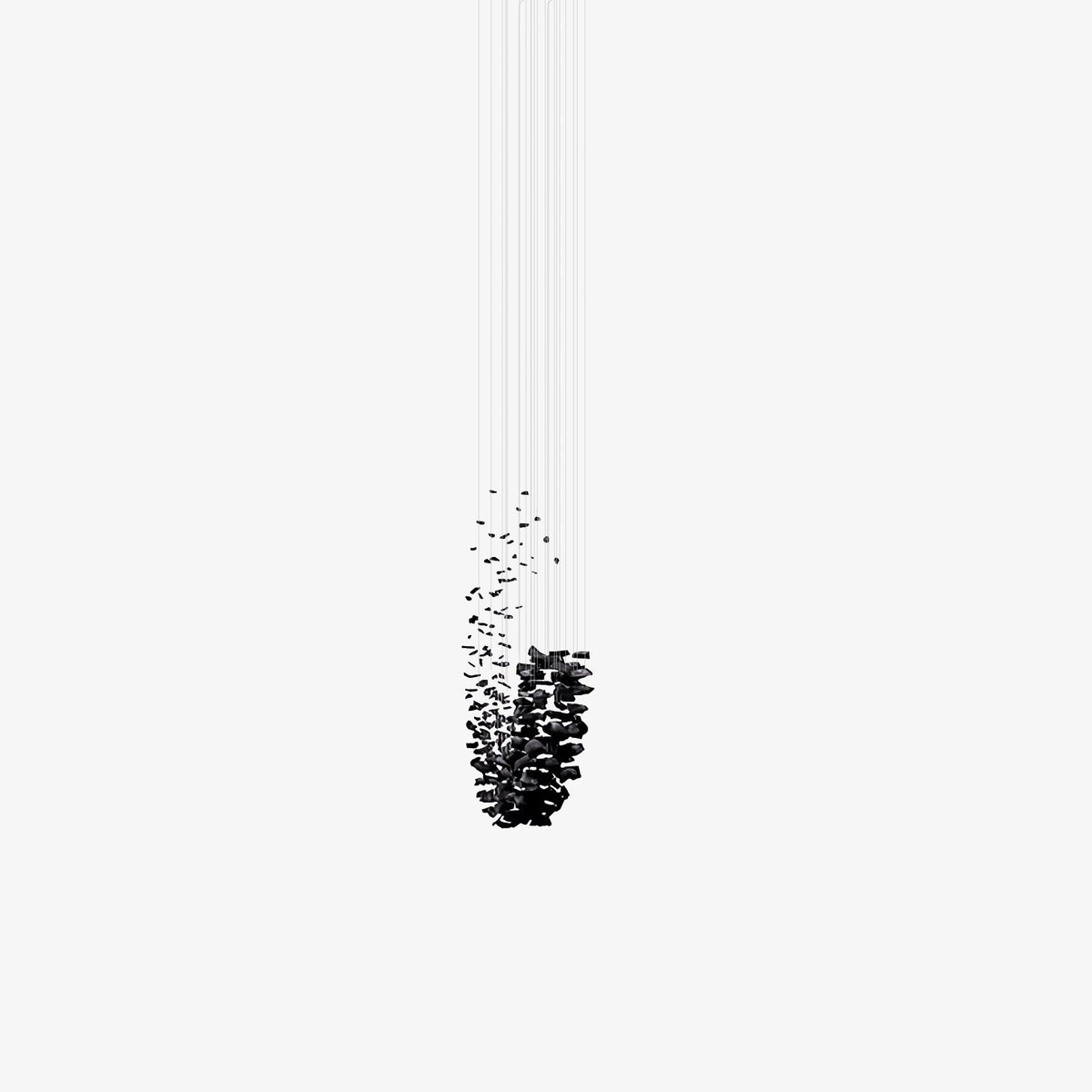 Charcoal Cascade Pixel Chandelier - view 28