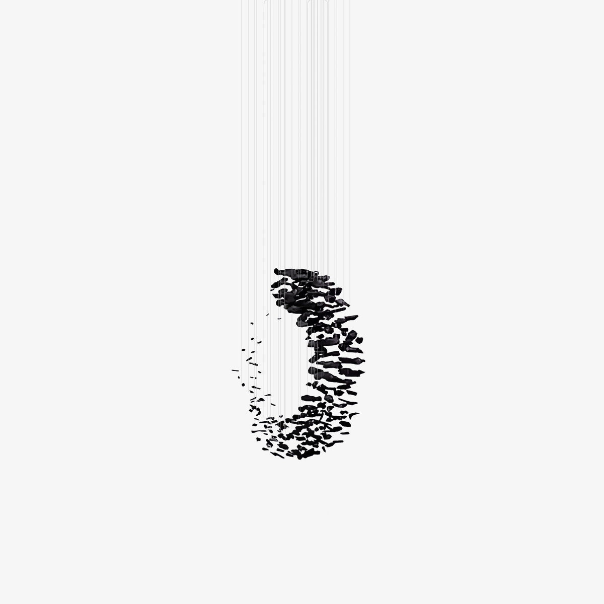 Charcoal Cascade Pixel Chandelier - view 29