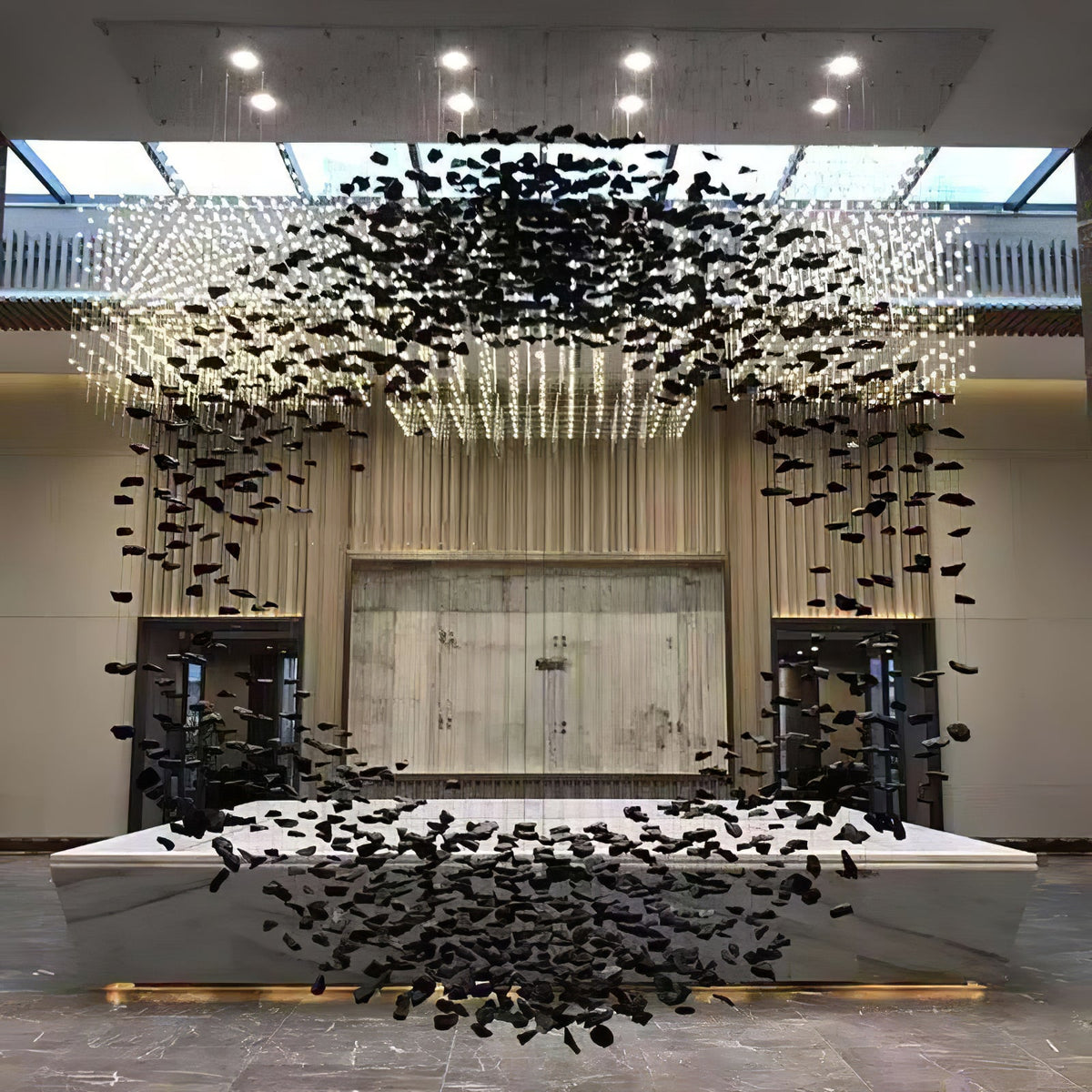 The Charcoal Halo LED Stone Crystal Chandelier - view 23