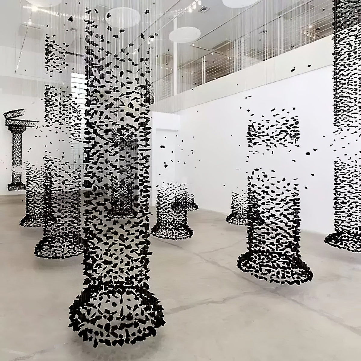 Charcoal Cascade Pixel Chandelier - view 23