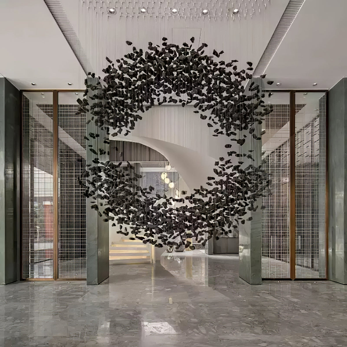 The Charcoal Halo LED Stone Crystal Chandelier - view 21