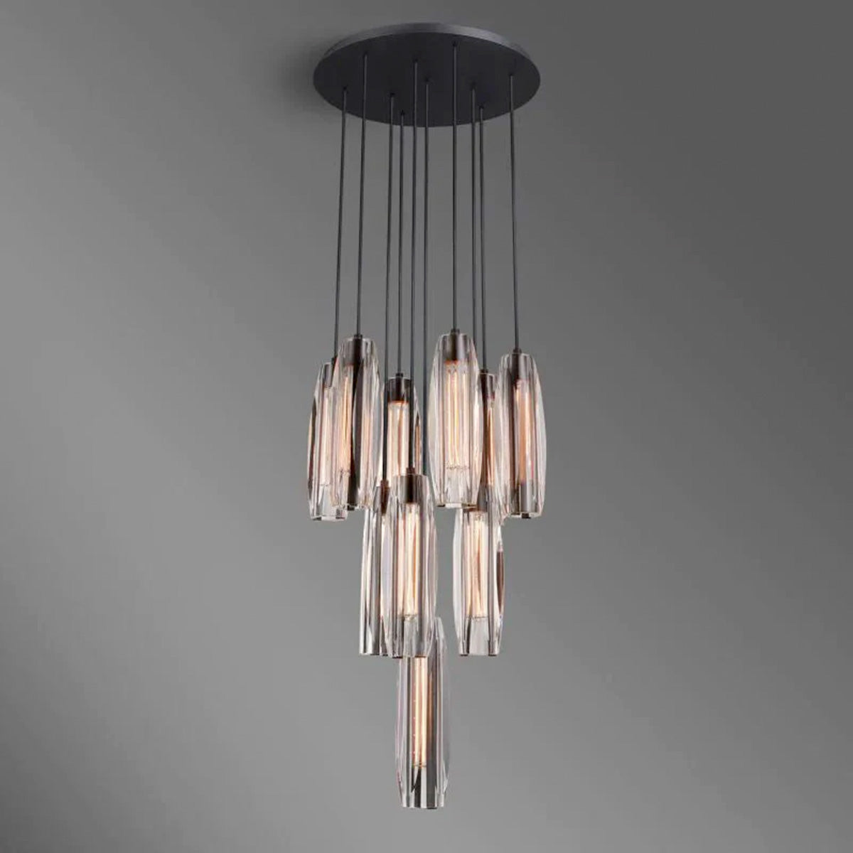 Chapt Crystal 10-Light Round Chandelier, K9 crystal in bronze - view 5