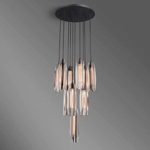 Chapt Crystal 10-Light Round Chandelier, K9 crystal in bronze - view 5