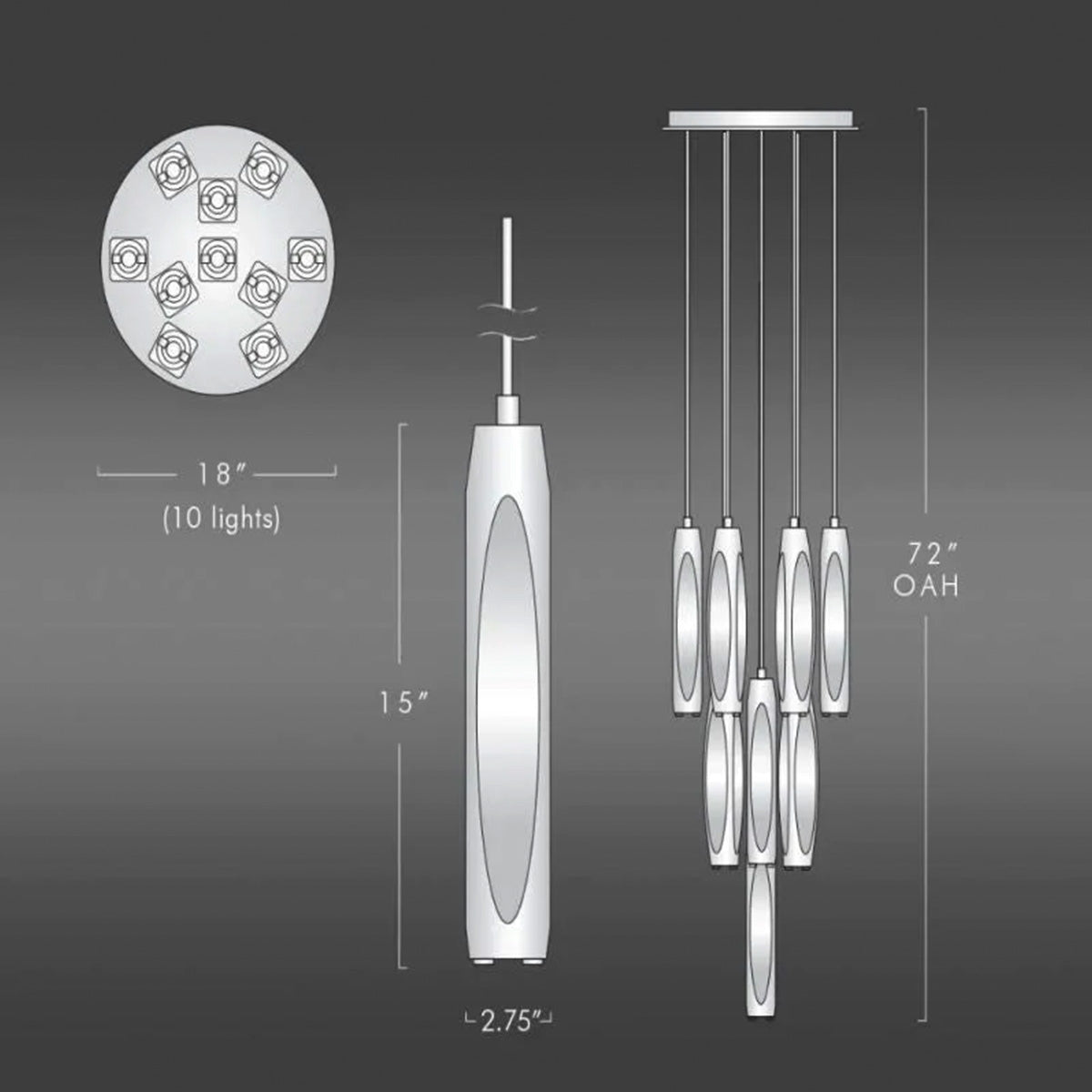 Chapt Crystal 10-Light Round Chandelier, K9 crystal in bronze - view 8
