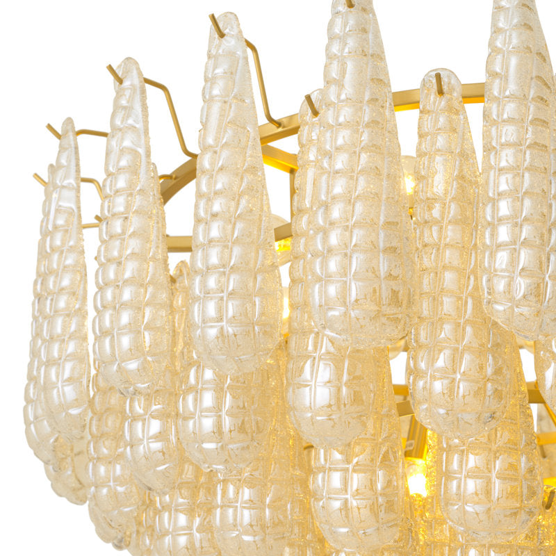 Chaves 12-Light Chandelier with Champagne Glass and Antique Brass Finish