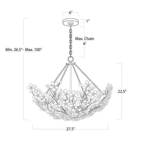 Cherish 6 Lights Round Chandelier - view 3