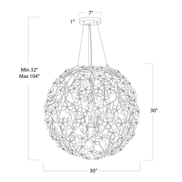 Cherish 8 Lights Spherical Chandelier 30"D - view 5