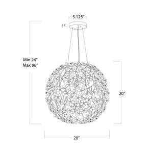 Cherish 6 Lights Spherical Chandelier 20"D - view 2