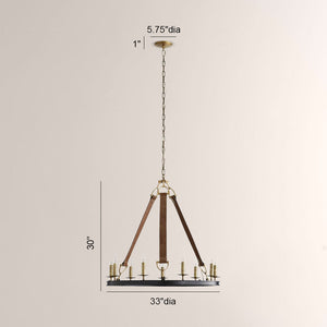 Cherton Round Leather Chandelier - view 10