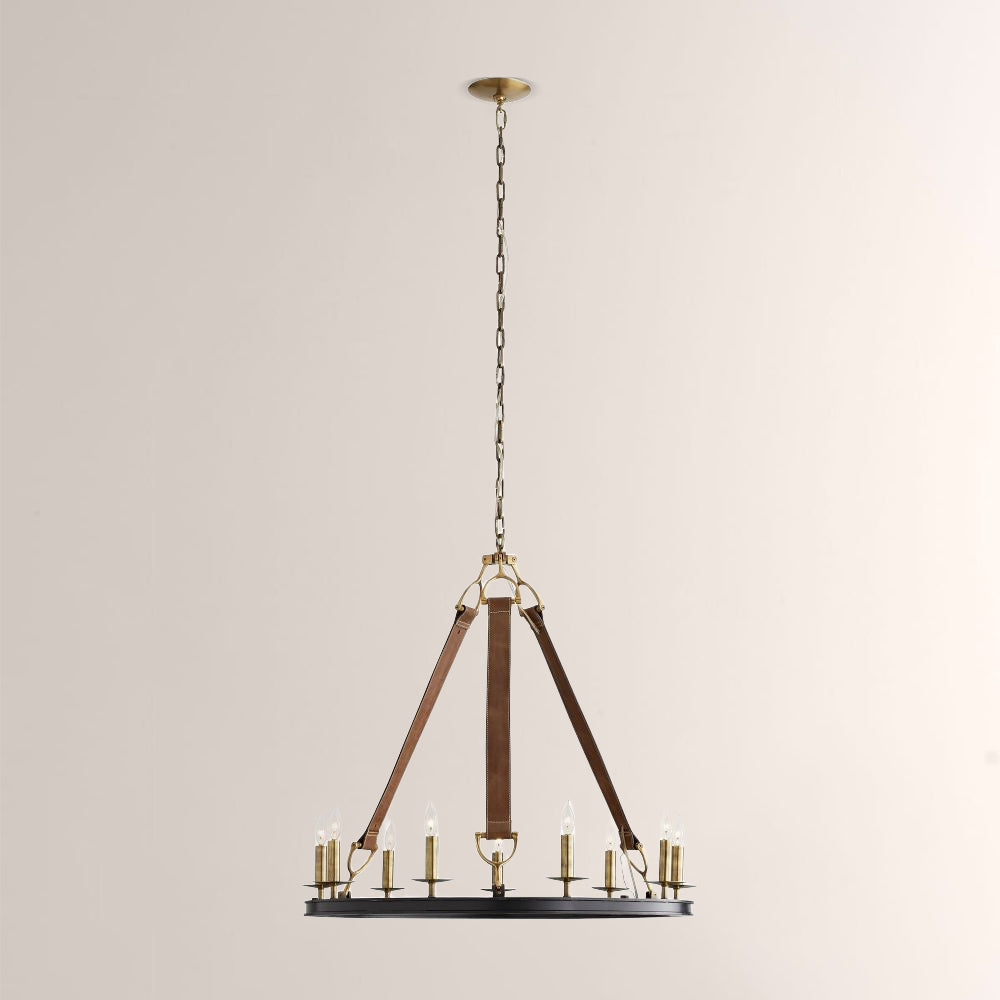 Cherton Round Leather Chandelier - view 4