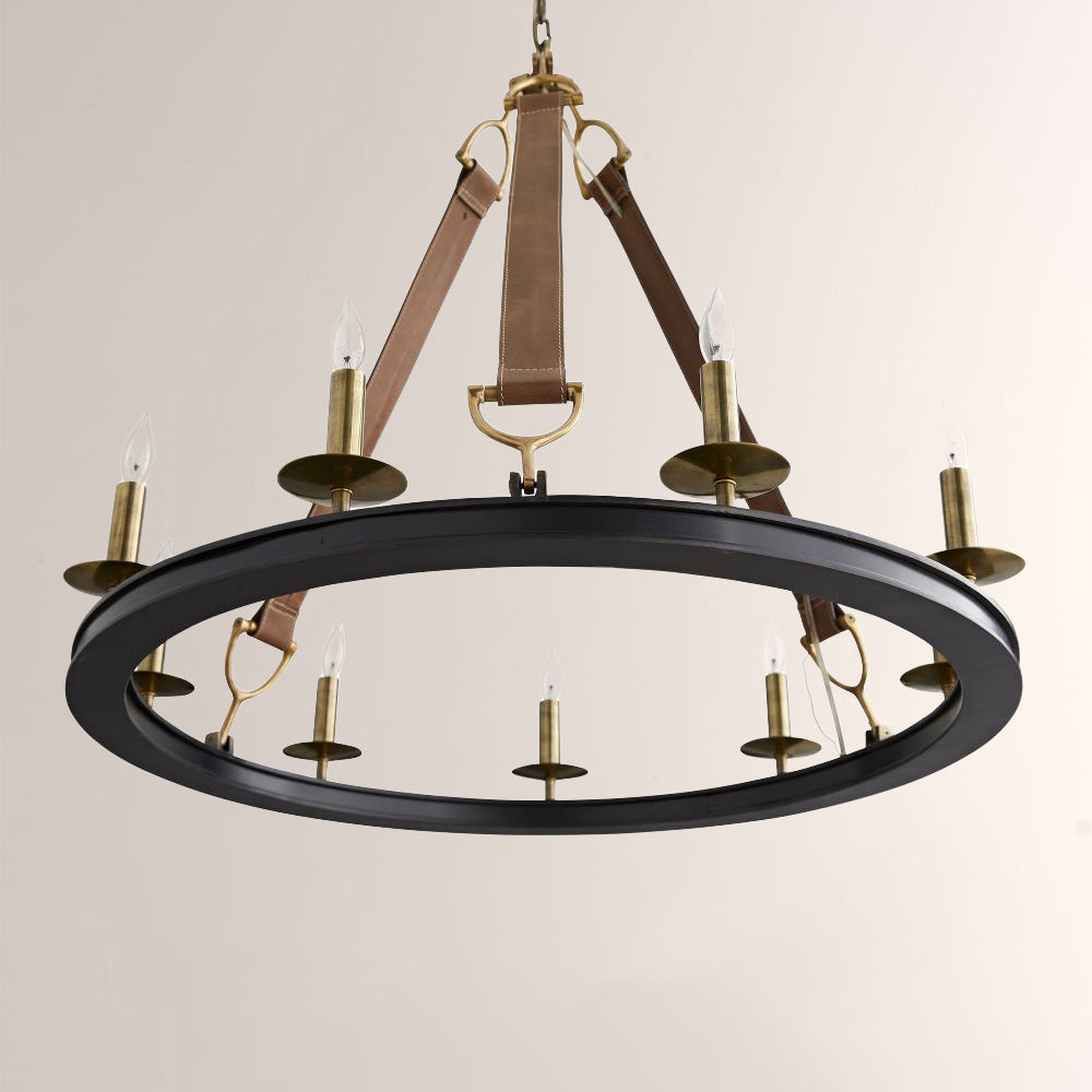 Cherton Round Leather Chandelier - view 5