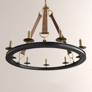 Cherton Round Leather Chandelier - view 5