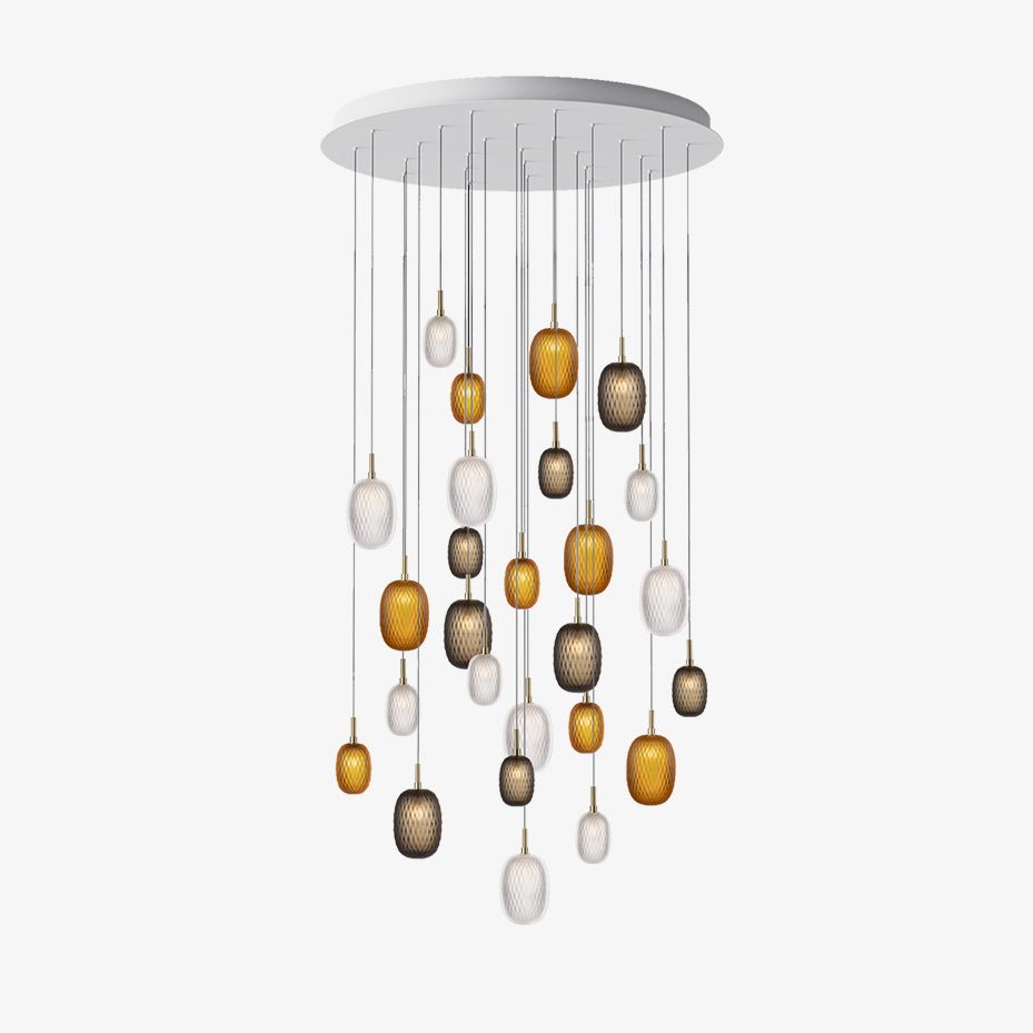 Galaxy Chromatic Gem Drop Spiral  Chandelier