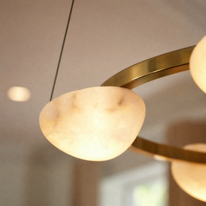 Ciottolo Modern Alabaster Ring Chandelier