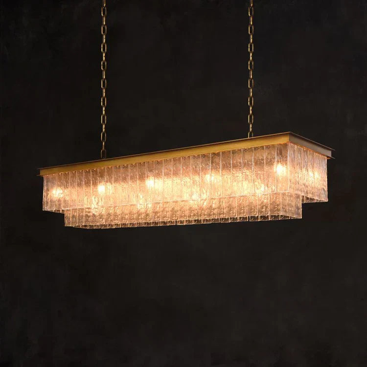 Elegant Glass Rectangular Chandelier 41"49"52"72"