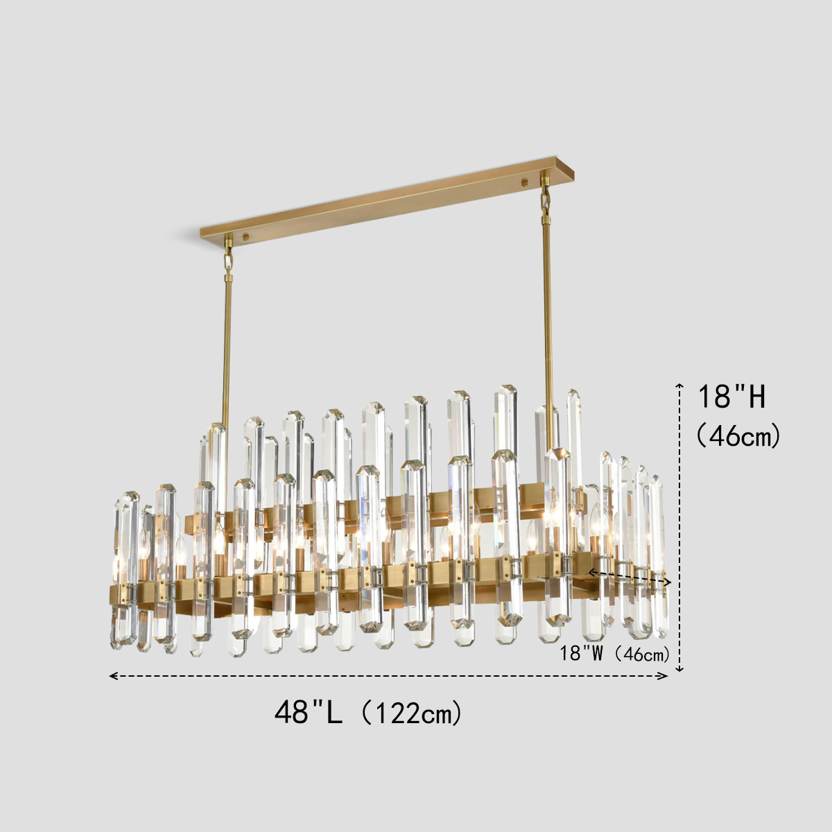 Isolde Crystal Linear Chandelier - view 2