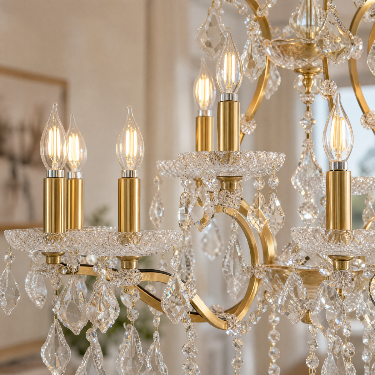 30.7" 15-Light Maria Theresa Crystal Chandelier - Gold - view 7