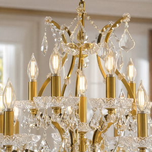 30.7" 15-Light Maria Theresa Crystal Chandelier - Gold - view 10