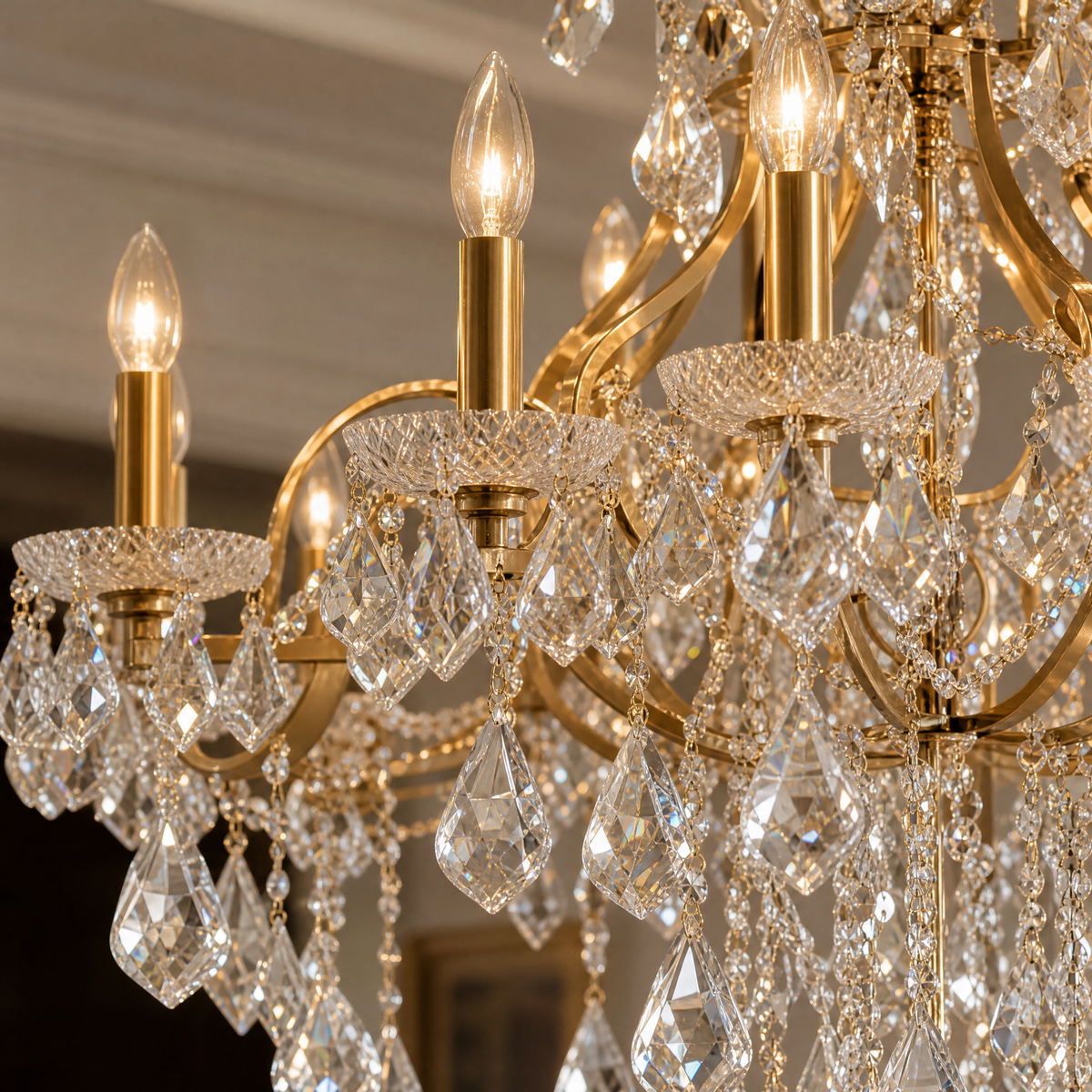30.7" 15-Light Maria Theresa Crystal Chandelier - Gold - view 4