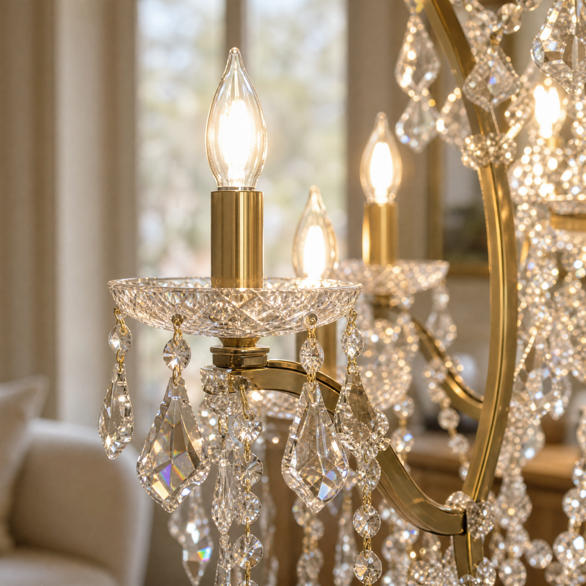 37.4" 24-Light Maria Theresa Crystal Chandelier - Gold - view 4