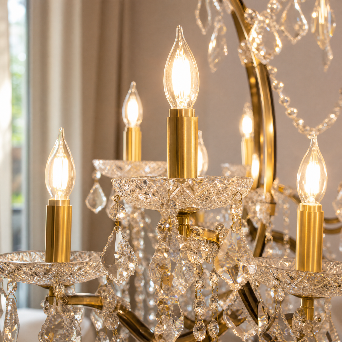 37.4" 24-Light Maria Theresa Crystal Chandelier - Gold - view 8