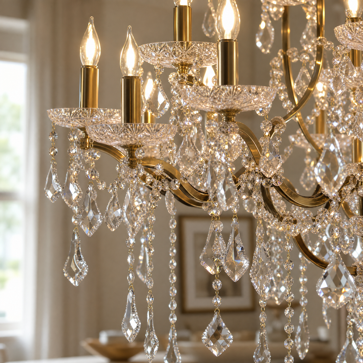 37.4" 24-Light Maria Theresa Crystal Chandelier - Gold - view 9