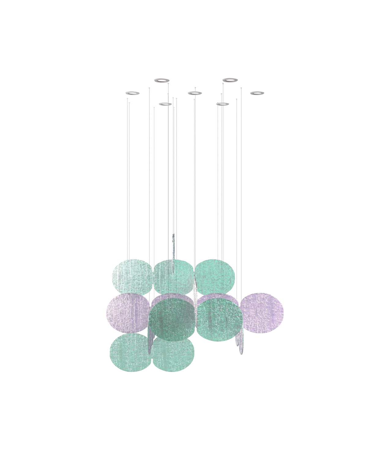 Clouds Iridescent Disc Chandelier - view 6