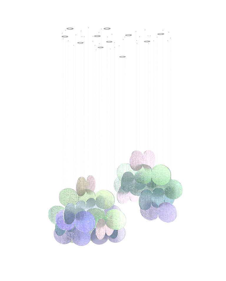 Clouds Iridescent Disc Chandelier - view 8