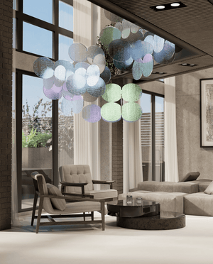 Clouds Iridescent Disc Chandelier - view 3