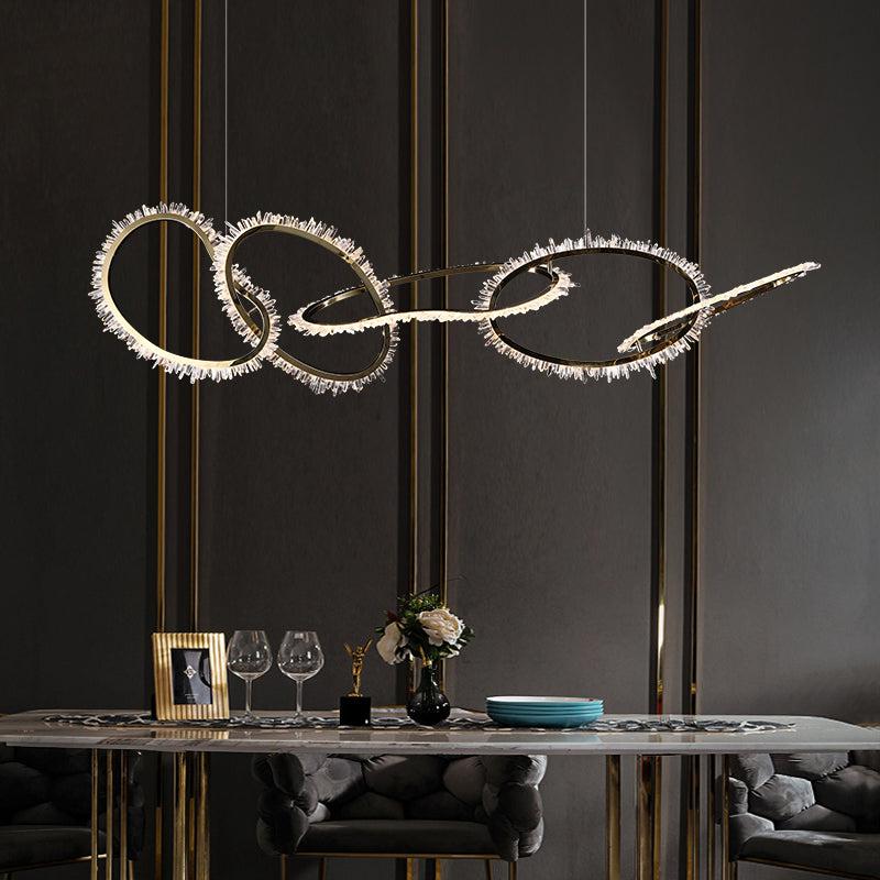 Crystal Cluster 5 Rings Chandelier - view 2