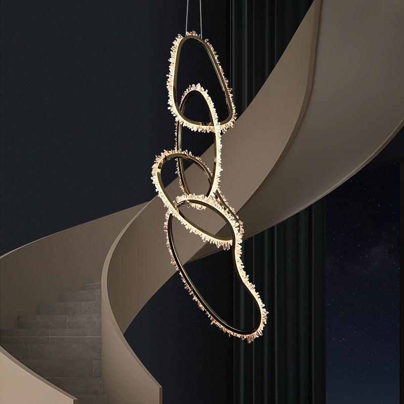 Crystal Cluster 5 Rings Chandelier - view 5