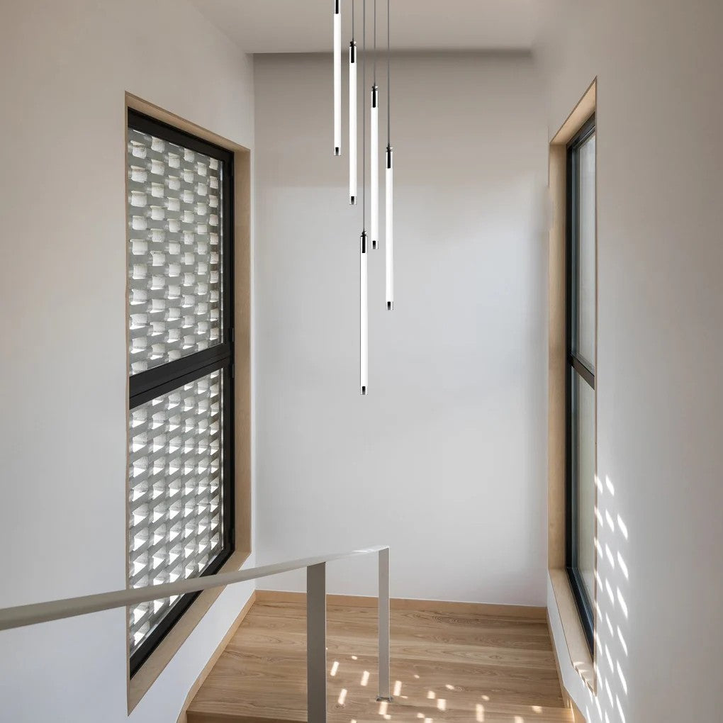 Contemporary Staircase Chandelier Spiral Tube Ceiling Light - view 8