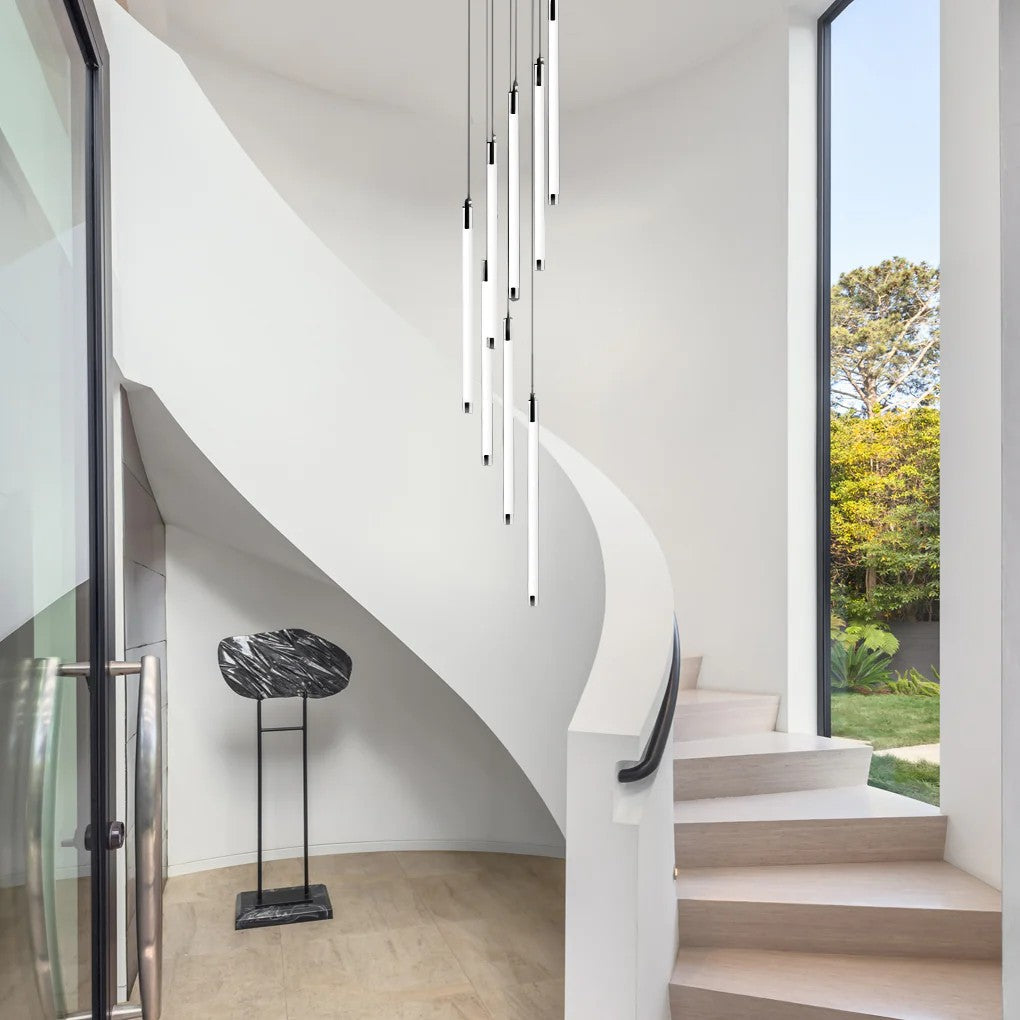Contemporary Staircase Chandelier Spiral Tube Ceiling Light - view 11