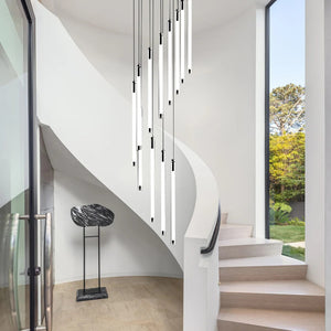 Contemporary Staircase Chandelier Spiral Tube Ceiling Light - view 12