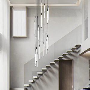 Contemporary Staircase Chandelier Spiral Tube Ceiling Light - view 13