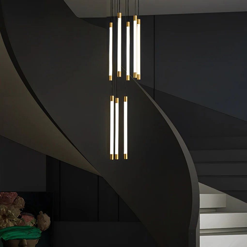 Contemporary Staircase Chandelier Spiral Tube Ceiling Light - view 14