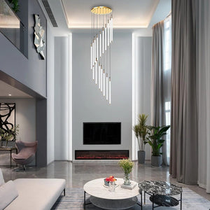 Contemporary Staircase Chandelier Spiral Tube Ceiling Light - view 3