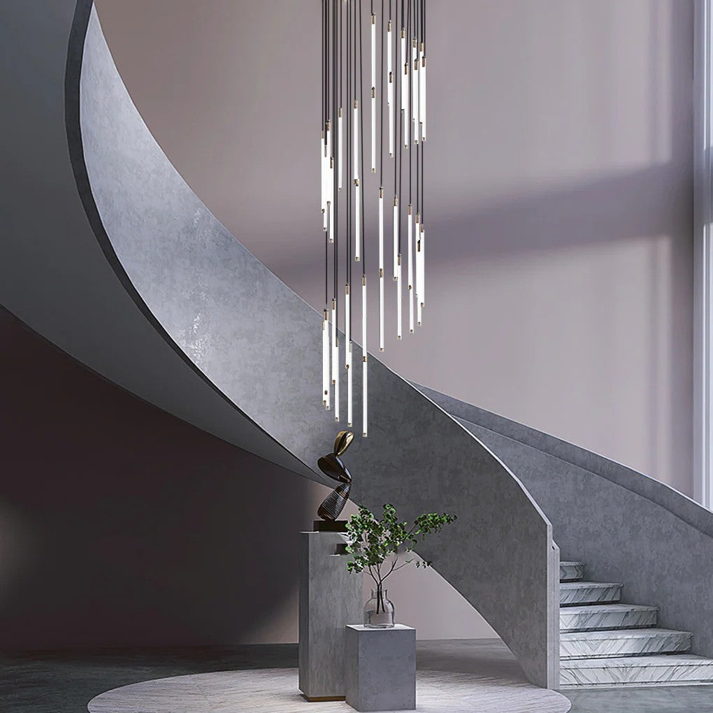 Contemporary Staircase Chandelier Spiral Tube Ceiling Light - view 24