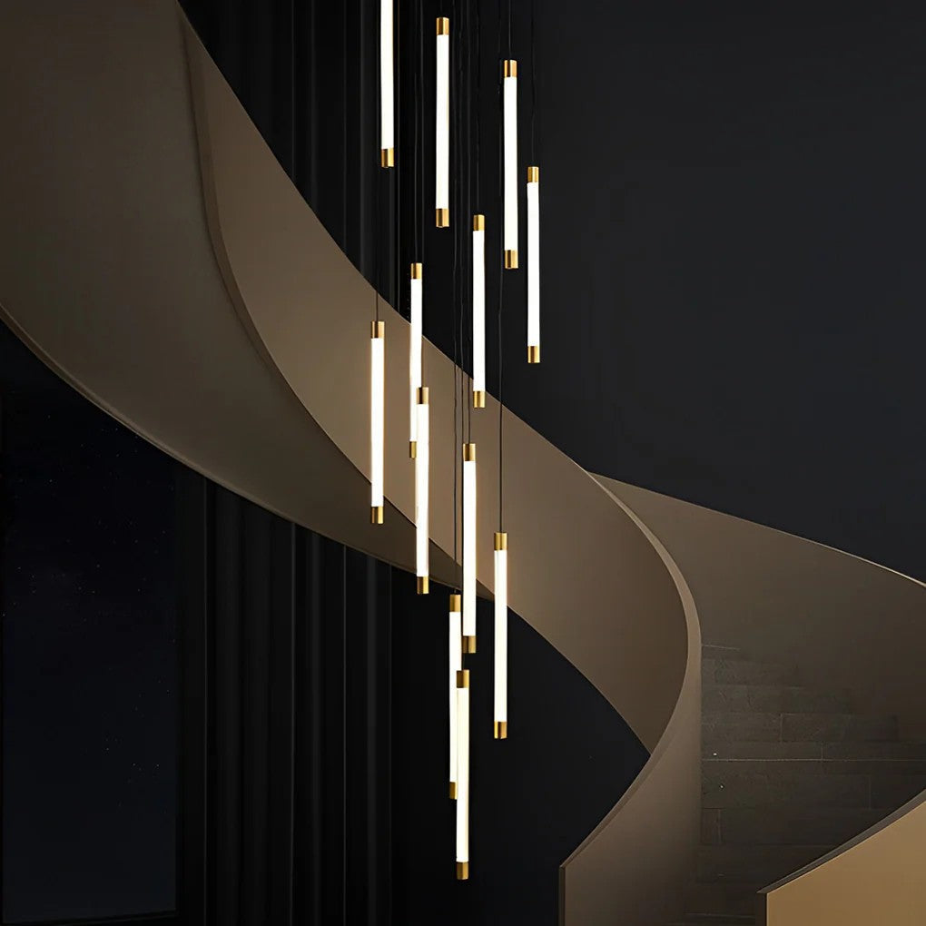 Contemporary Staircase Chandelier Spiral Tube Ceiling Light - view 10
