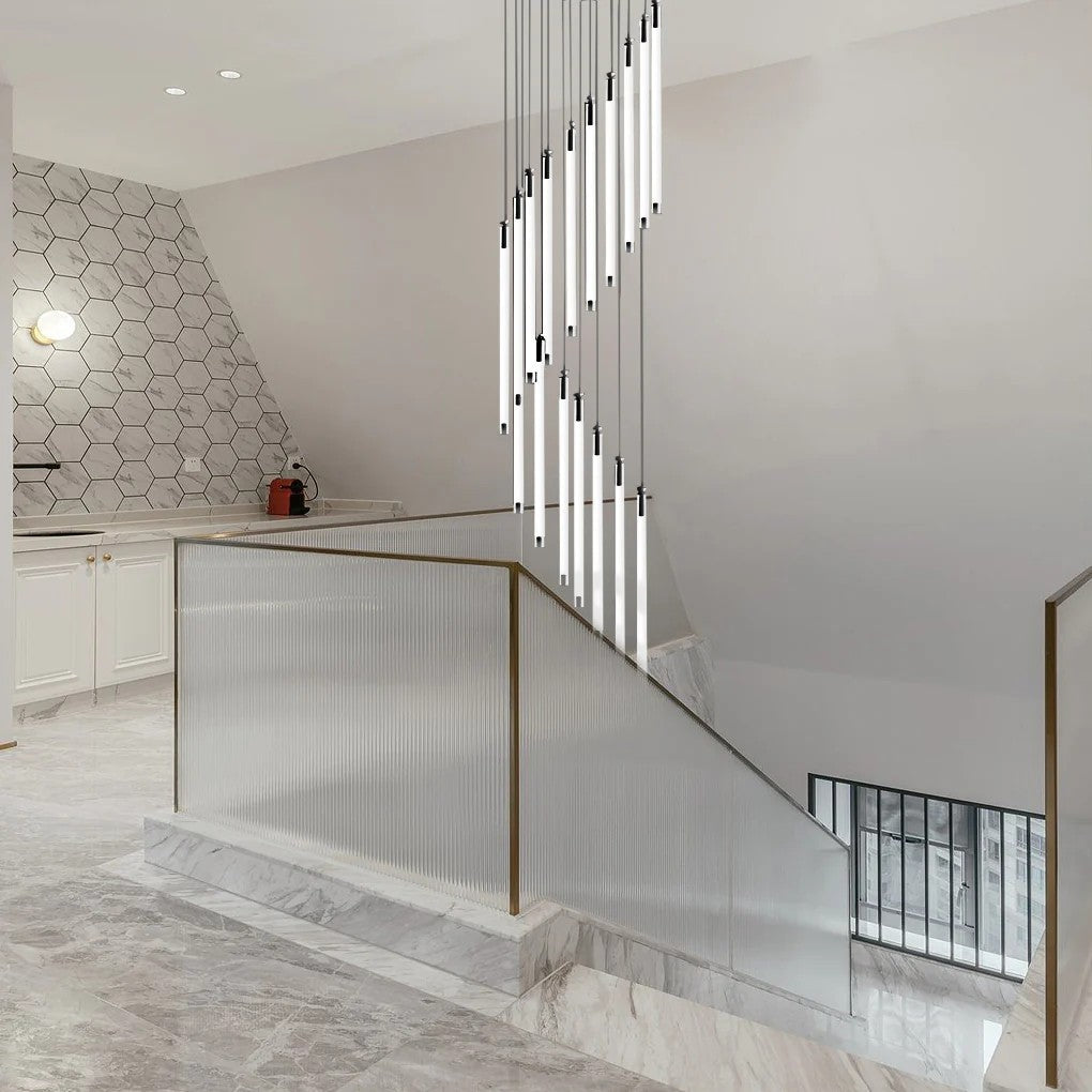 Contemporary Staircase Chandelier Spiral Tube Ceiling Light - view 6