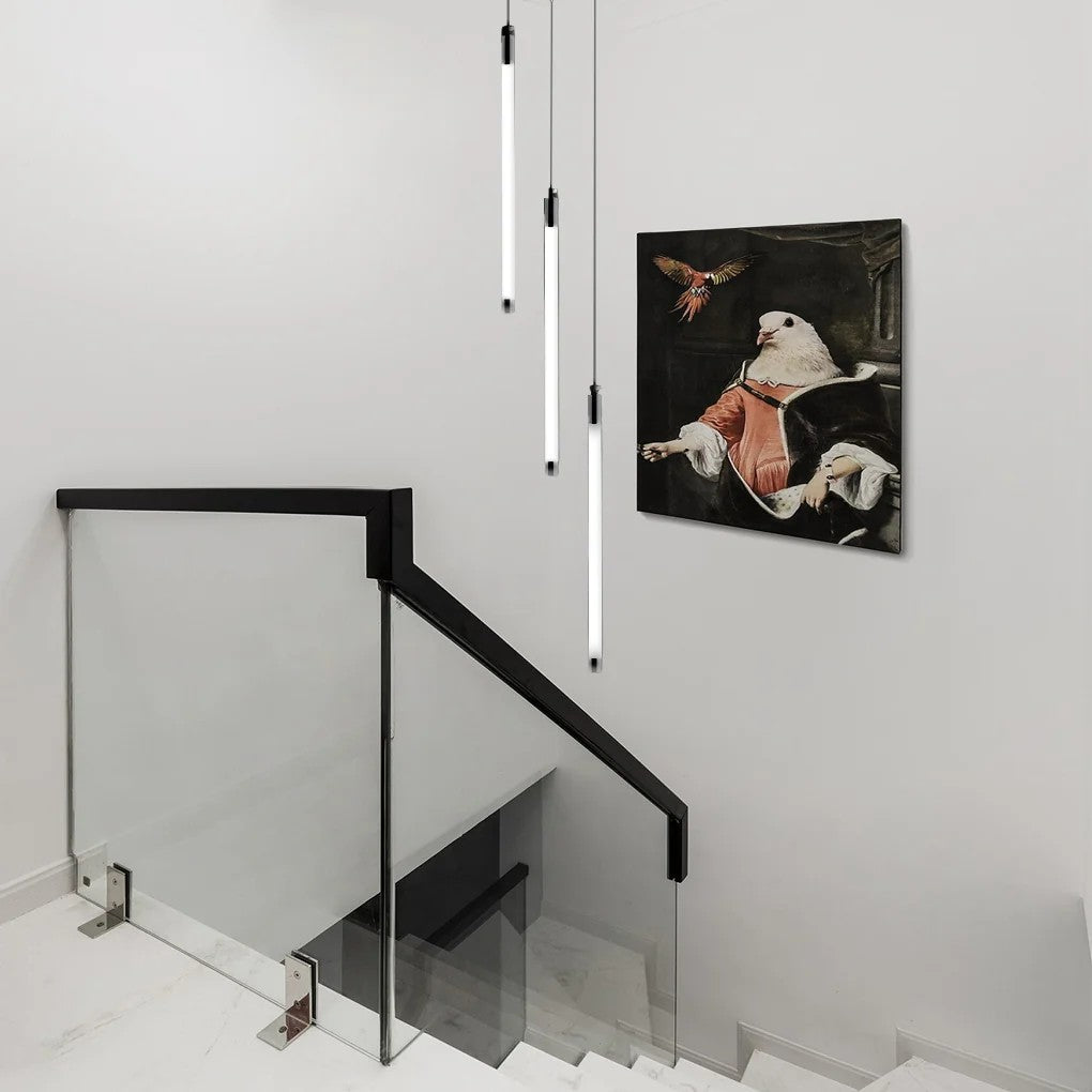 Contemporary Staircase Chandelier Spiral Tube Ceiling Light - view 5