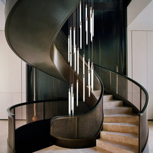 Contemporary Staircase Chandelier Spiral Tube Ceiling Light - view 4