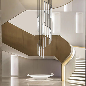 Contemporary Staircase Chandelier Spiral Tube Ceiling Light - view 7