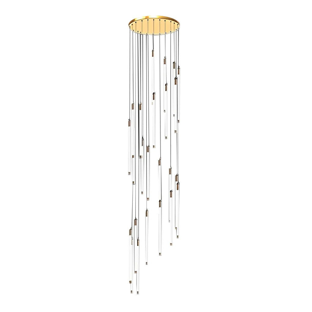 Contemporary Staircase Chandelier Spiral Tube Ceiling Light - view 20
